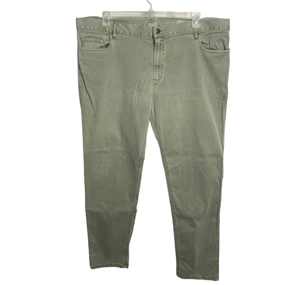 Faherty Pants 42x32  Actual 43x32 Men's GREEN Khaki Chino Casual 5 pocket pants